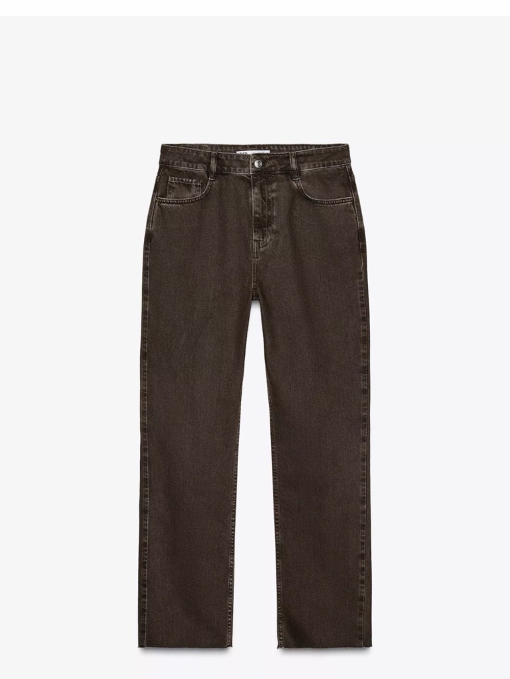 Zara Woman’s Straight Leg Jeans in Dark Brown